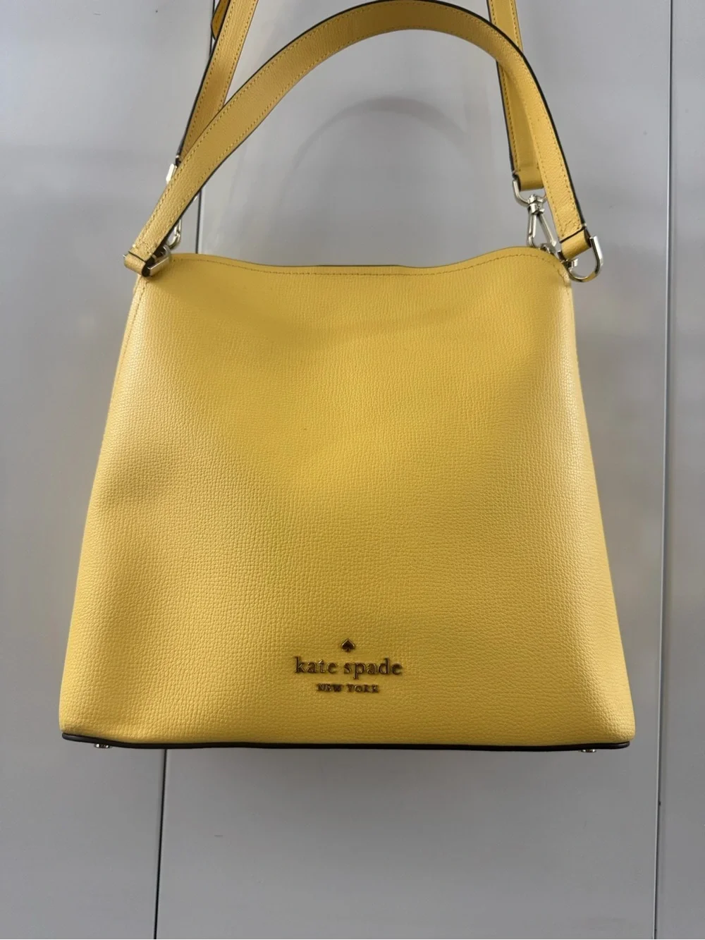 kate spade Yellow Pebbled Leather Shoulder Bag